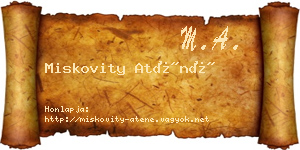 Miskovity Aténé névjegykártya